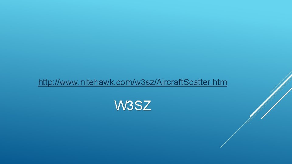 http: //www. nitehawk. com/w 3 sz/Aircraft. Scatter. htm W 3 SZ 