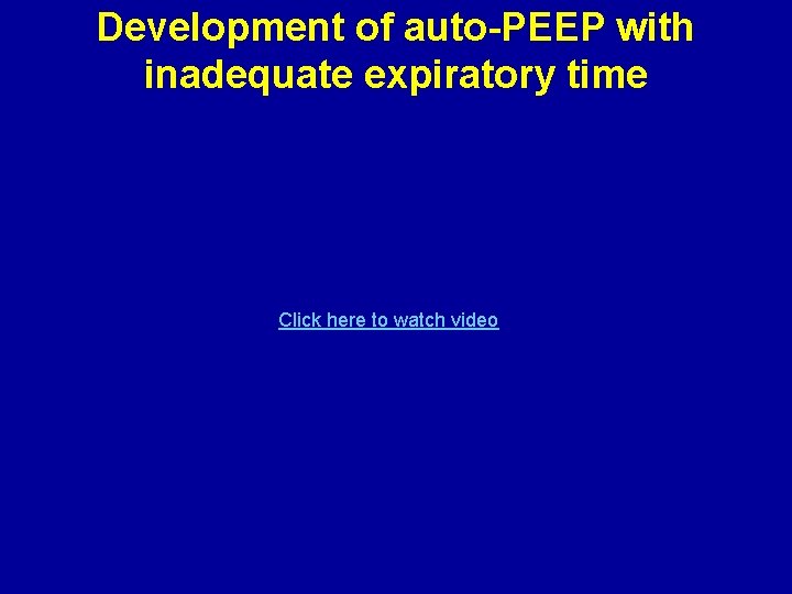 Development of auto-PEEP with inadequate expiratory time Click here to watch video 