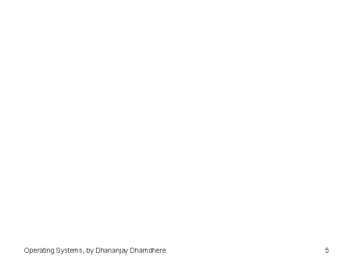 Operating Systems, by Dhananjay Dhamdhere 5 