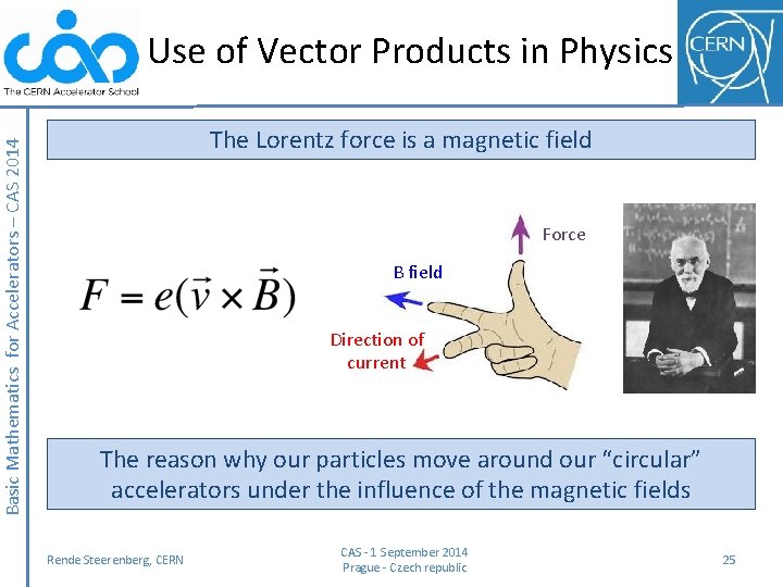 Basic Mathematics for Accelerators – CAS 2014 Use of Vector Products in Physics The