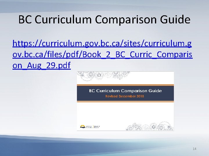 BC Curriculum Comparison Guide https: //curriculum. gov. bc. ca/sites/curriculum. g ov. bc. ca/files/pdf/Book_2_BC_Curric_Comparis on_Aug_29.
