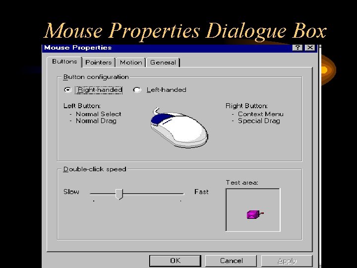 Mouse Properties Dialogue Box 
