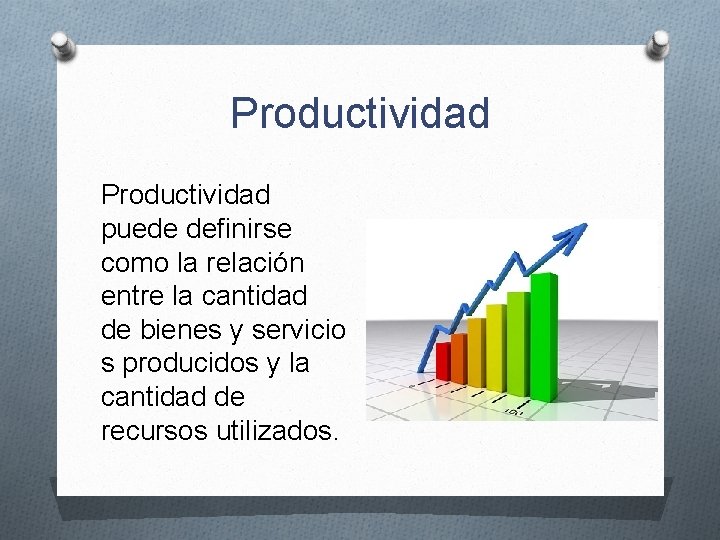 Productividad puede definirse como la relación entre la cantidad de bienes y servicio s