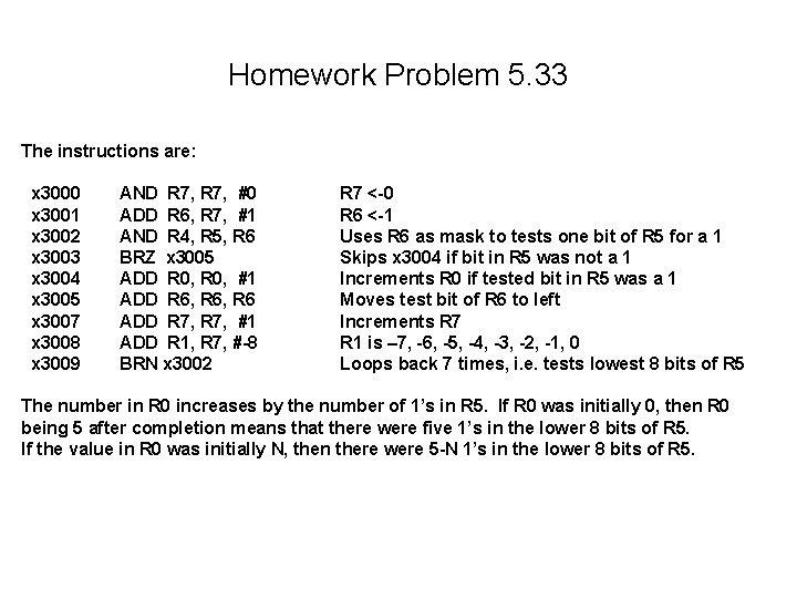 Homework Problem 5. 33 The instructions are: x 3000 x 3001 x 3002 x