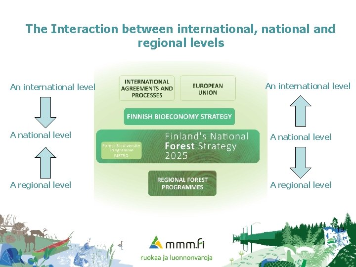 The Interaction between international, national and regional levels An international level A regional level