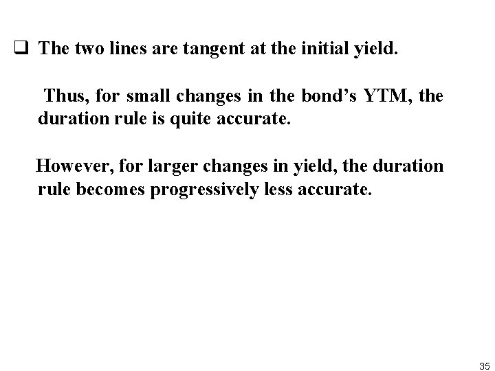 q The two lines are tangent at the initial yield. Thus, for small changes