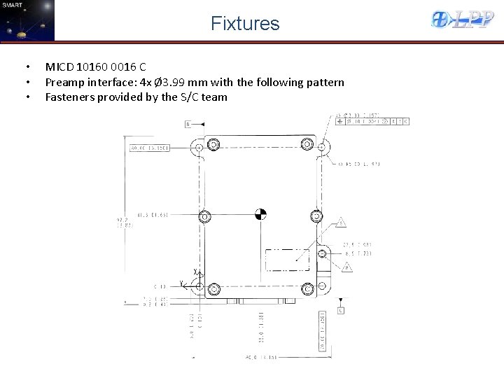 Fixtures • • • MICD 10160 0016 C Preamp interface: 4 x Ø 3.