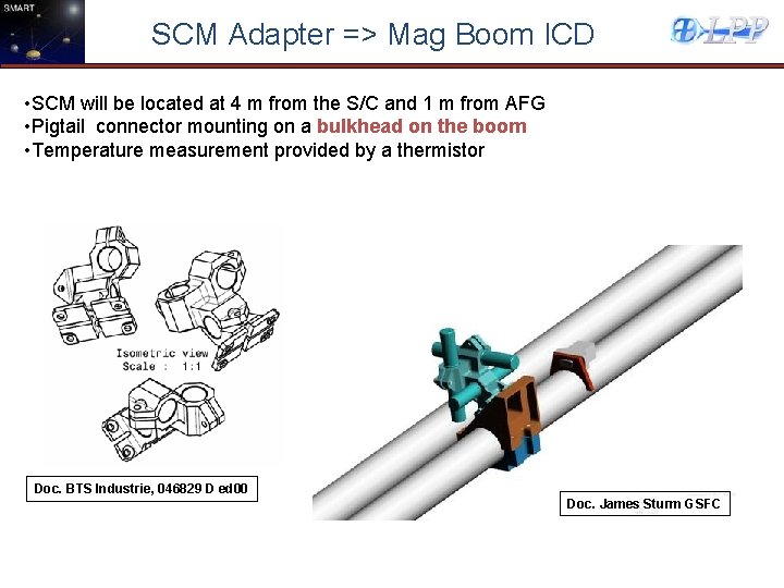 SCM Adapter => Mag Boom ICD • SCM will be located at 4 m