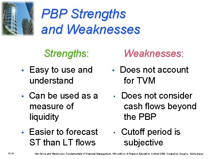 PBP Strengths and Weaknesses Strengths: 13. 14 Weaknesses: • Easy to use and understand