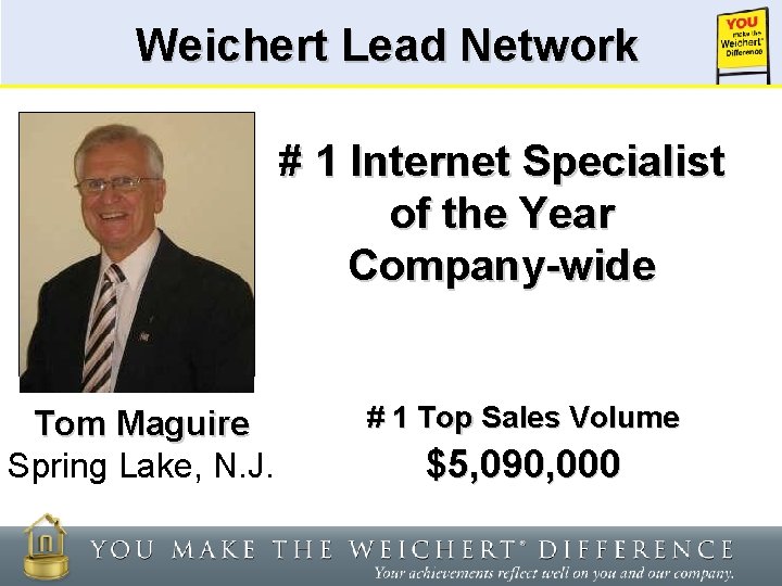 Weichert Lead Network Insert Photo of Top Agent Tom Maguire Spring Lake, N. J.