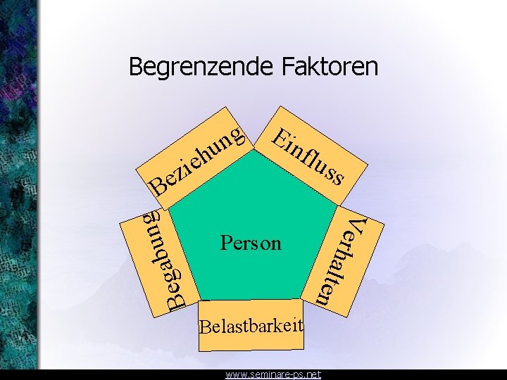 Begrenzende Faktoren ng flu ss V Be Person e r h a l t