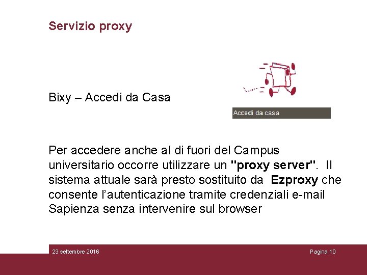 Servizio proxy Bixy – Accedi da Casa Per accedere anche al di fuori del