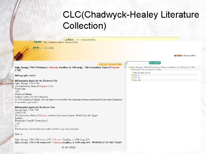 CLC(Chadwyck-Healey Literature Collection) National Taiwan University Library 20140508 