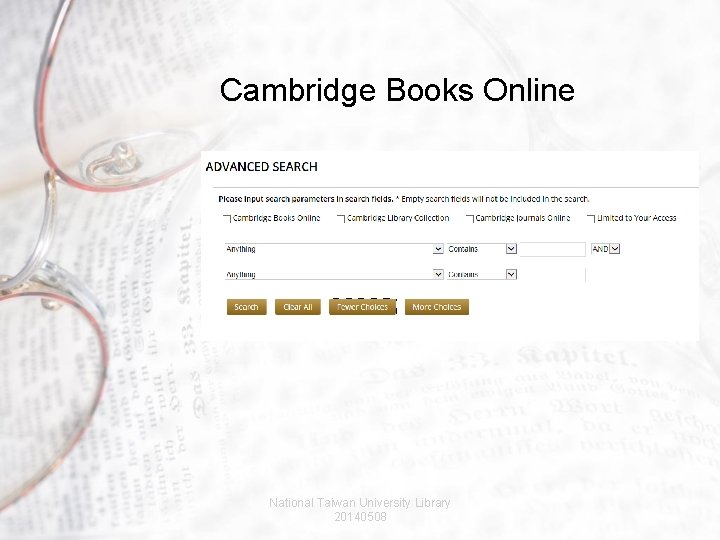 Cambridge Books Online National Taiwan University Library 20140508 