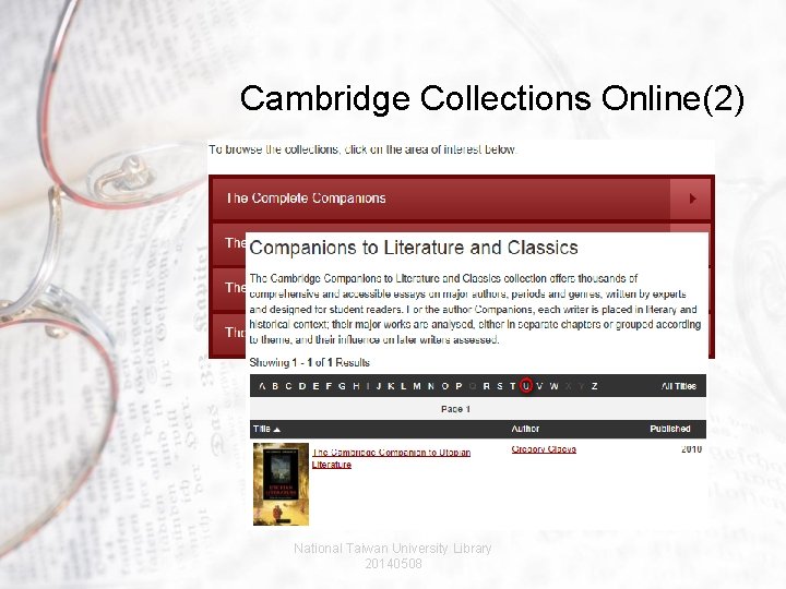 Cambridge Collections Online(2) National Taiwan University Library 20140508 