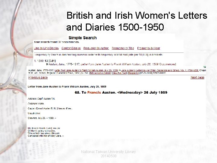 British and Irish Women's Letters and Diaries 1500 -1950 National Taiwan University Library 20140508