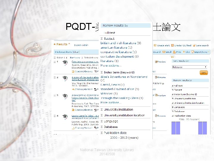 PQDT-美加地區博碩士論文 National Taiwan University Library 20140508 