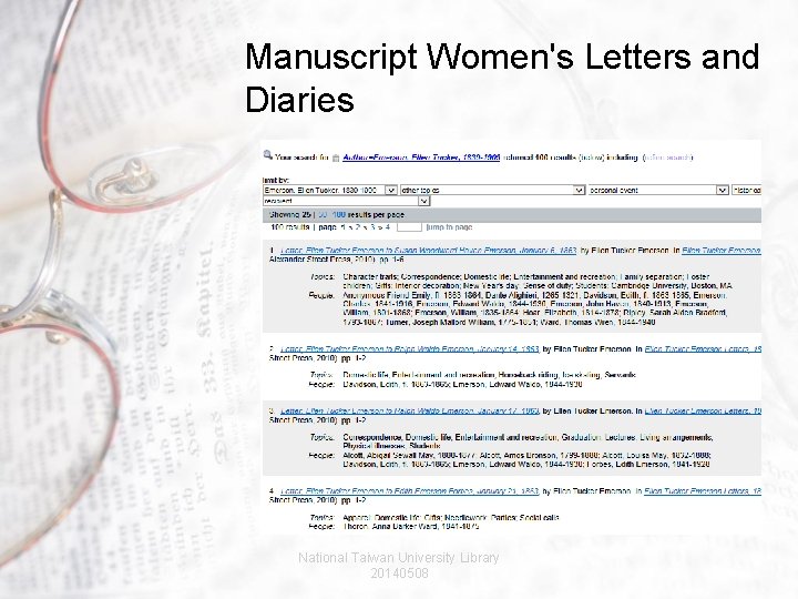 Manuscript Women's Letters and Diaries National Taiwan University Library 20140508 