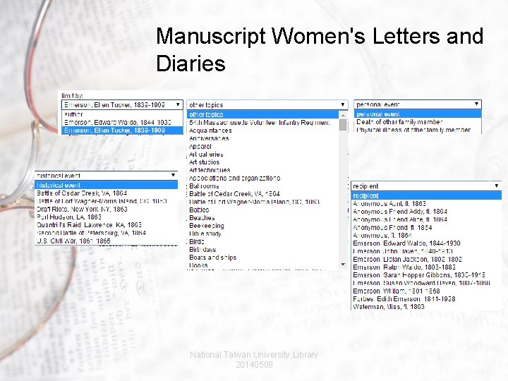 Manuscript Women's Letters and Diaries National Taiwan University Library 20140508 