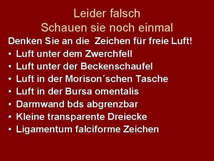 Leider falsch Schauen sie noch einmal Denken Sie an die Zeichen für freie Luft!