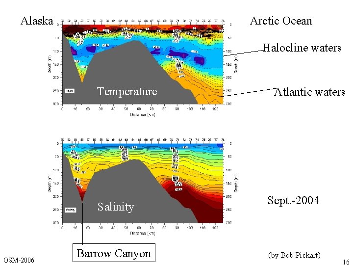 Alaska Arctic Ocean Halocline waters Temperature Salinity OSM-2006 Barrow Canyon Atlantic waters Sept. -2004