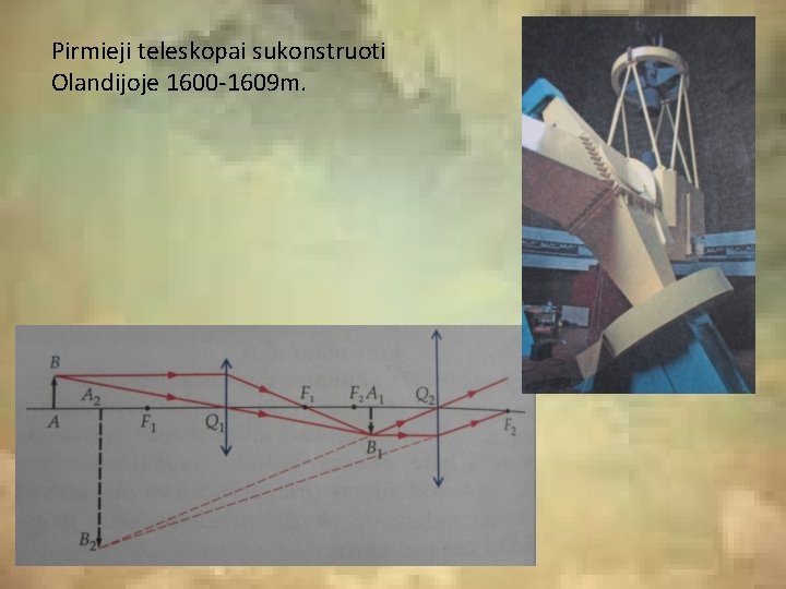 Pirmieji teleskopai sukonstruoti Olandijoje 1600 -1609 m. 