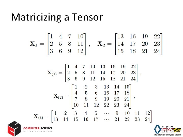 Matricizing a Tensor 