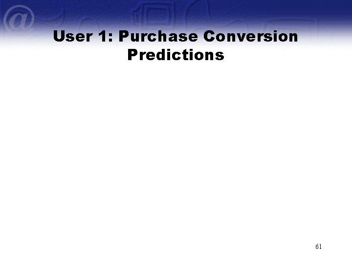 User 1: Purchase Conversion Predictions 61 