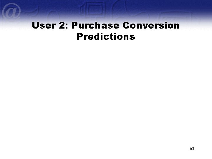 User 2: Purchase Conversion Predictions 63 