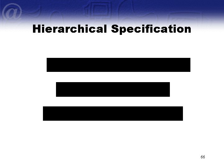 Hierarchical Specification 66 