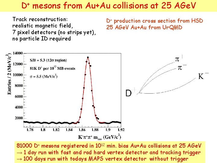 D+ mesons from Au+Au collisions at 25 AGe. V Track reconstruction: realistic magnetic field,