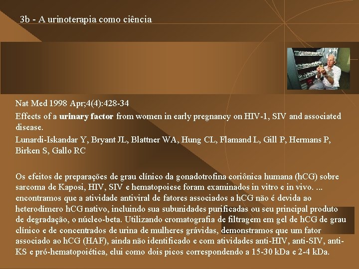 3 b - A urinoterapia como ciência Nat Med 1998 Apr; 4(4): 428 -34