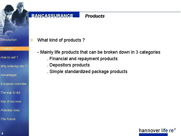 BANCASSURANCE Introduction Products How to sell ? Why entering into ? Advantages à Products