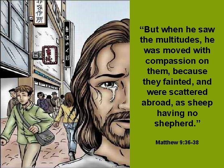 “But when he saw the multitudes, he was moved with compassion on them, because
