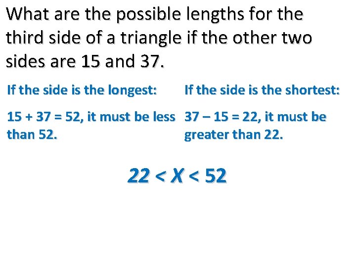 What are the possible lengths for the third side of a triangle if the