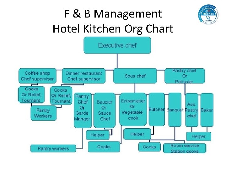 F & B Management Hotel Kitchen Org Chart 