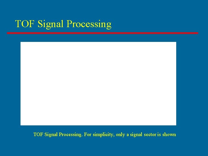 TOF Signal Processing. For simplicity, only a signal sector is shown 