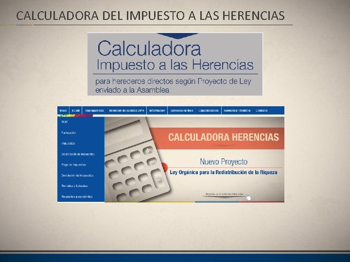 CALCULADORA DEL IMPUESTO A LAS HERENCIAS 