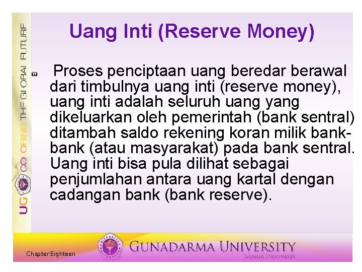 Uang Inti (Reserve Money) & Proses penciptaan uang beredar berawal dari timbulnya uang inti