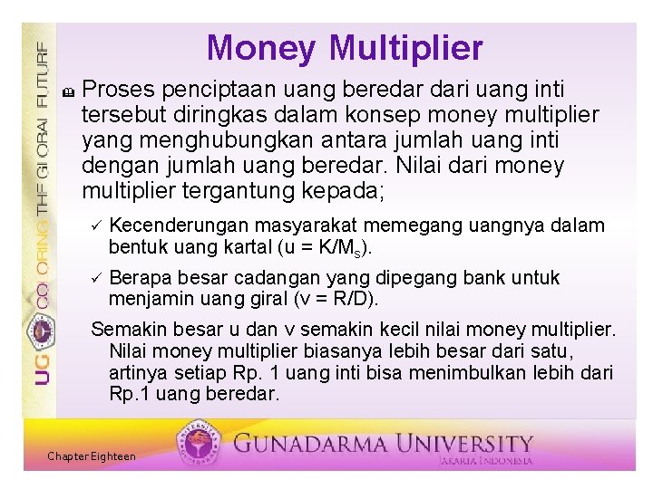 Money Multiplier & Proses penciptaan uang beredar dari uang inti tersebut diringkas dalam konsep