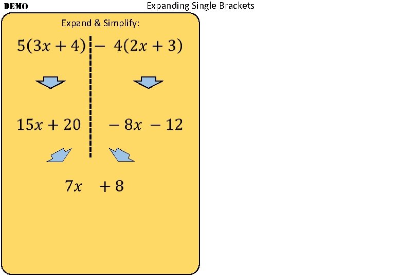 Expanding Single Brackets DEMO Expand & Simplify: 