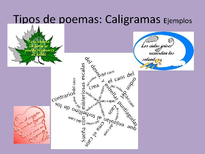 Tipos de poemas: Caligramas Ejemplos 