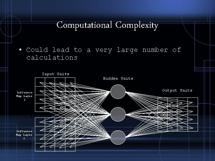 Computational Complexity • Could lead to a very large number of calculations Input Units