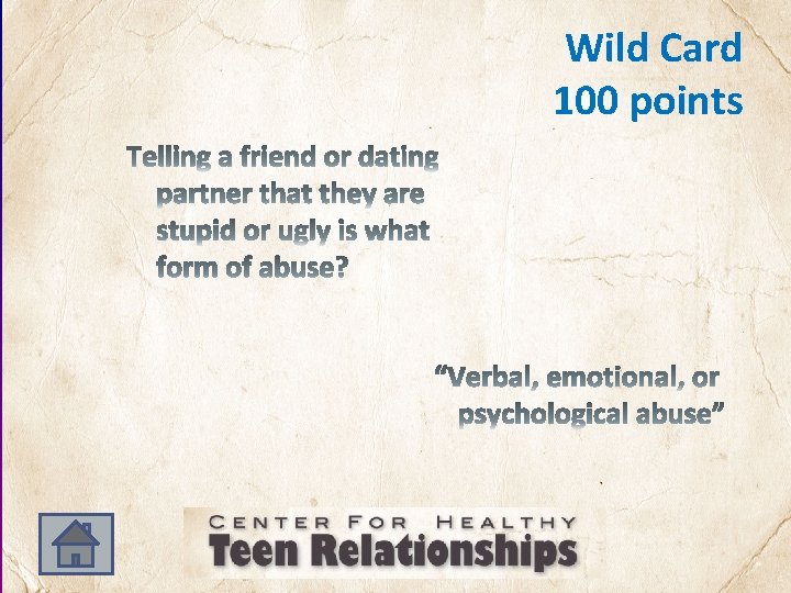 Wild Card 100 points 