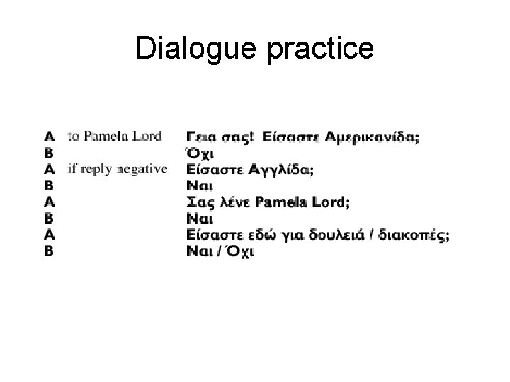 Dialogue practice 