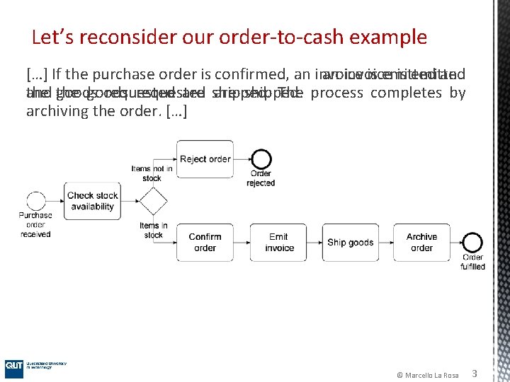 Let’s reconsider our order-to-cash example […] If the purchase order is confirmed, an invoice