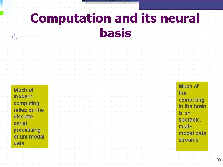 Computation and its neural basis Much of modern computing relies on the discrete serial