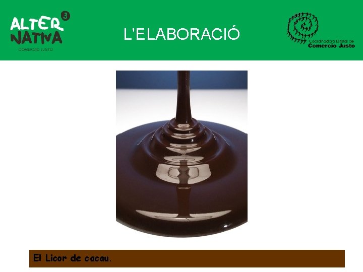 L’ELABORACIÓ El Licor de cacau. 