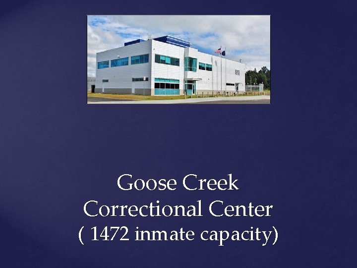 Goose Creek Correctional Center ( 1472 inmate capacity) 