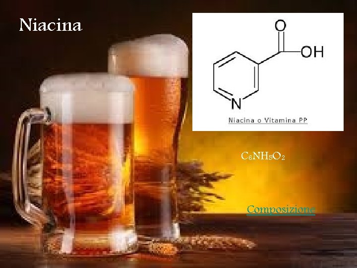 Niacina C 6 NH 5 O 2 Composizione 